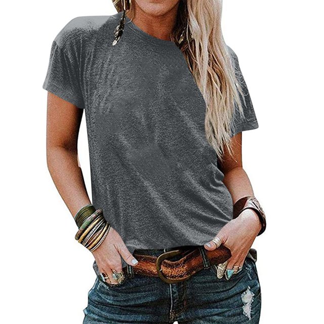 Weiqiqre Womens Spring Tops Oversized Short Sleeve T-Shirts Summer Casual Loose Fit Tops Workout Basic Tunic Tees
