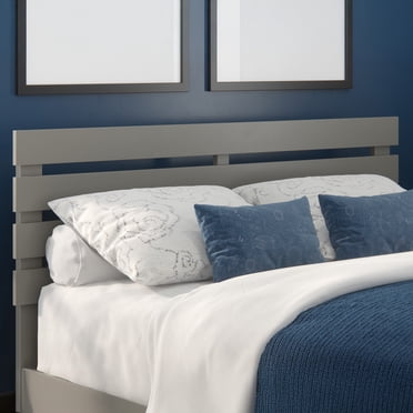 AFI Tête de Lit Moderne en Bois Massif Oxford Format Grand Lit avec Chargeur USB, Gris