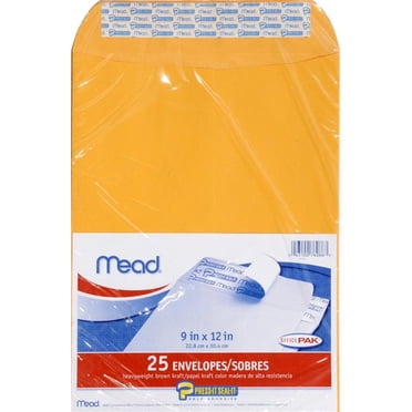 Mead 65199653 9 x 12 Po Enveloppes à Presser et Sceller, Lot de 25