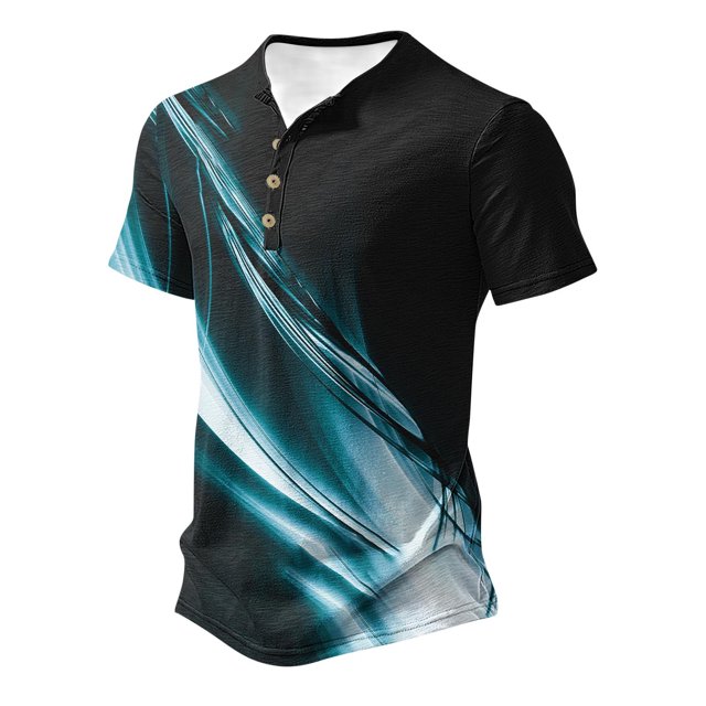 Mefallenssiah Hommes Hauts, Décolleté Hommes Décontracté Col Rond Impression Pull Sport Manches Courtes T Chemise Blouse
