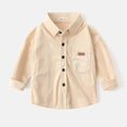 thumbnail image 2 of Yuyuzo Boys Toddler Clothes Long Sleeve Lapel Collared Button down Shirts Baby Fall Solid Color Jackets with Pockets, 2 of 4