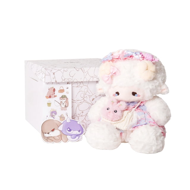 Sheep Plush Toy - Dress-Up Lamb Plush Toy 11.4 Inches with Removable Outfit & Handbag - Ultra-Soft Stuffed Animal Gift for Valentine's/Birthday, Machine-Washable(Including Gift Box)