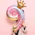 thumbnail image 2 of Birdeem Crown Number Foil Balloons Number Ballon Happy Birthday Party Decoration 32 Inch, 2 of 10