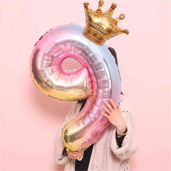 weibbin 32 Inch Happy birthday Big Number Balloons Foil Birthday Balloon Number Balloons Happy Birthday Party Decorations Kids and Wedding Party Supplies