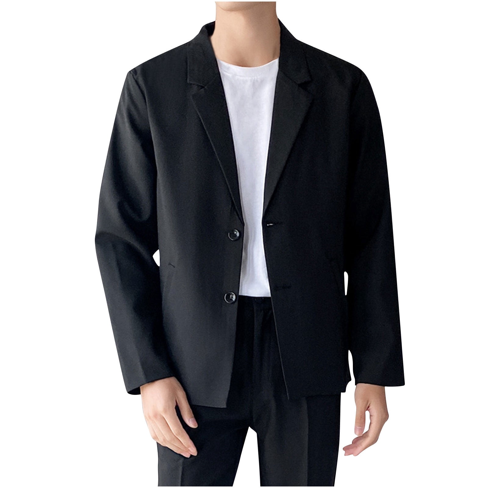 LOVZFMLL Jackets for Men's Solid Color Leather Suit Fashionable No Iron Plus Leather Suit