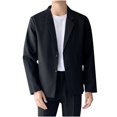 thumbnail image 1 of LOVZFMLL Jackets for Men's Solid Color Leather Suit Fashionable No Iron Plus Leather Suit, 1 of 6