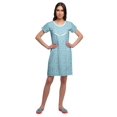 thumbnail image 2 of Moomaya Chemise de Nuit à Manches Courtes Imprimée pour Femmes, Col Rond, en Coton, Vêtement de Nuit, 2 of 5