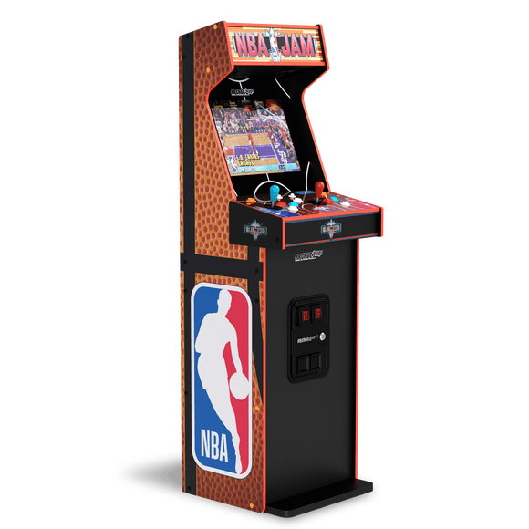 Arcade1Up NBA Jam Deluxe 2-Player Control Panel Arcade Machine - 3 Classic Games, Retro Game Console for Home, Tall Cabinet with 17-Inch Screen, Stand Up Video Game for Game Room