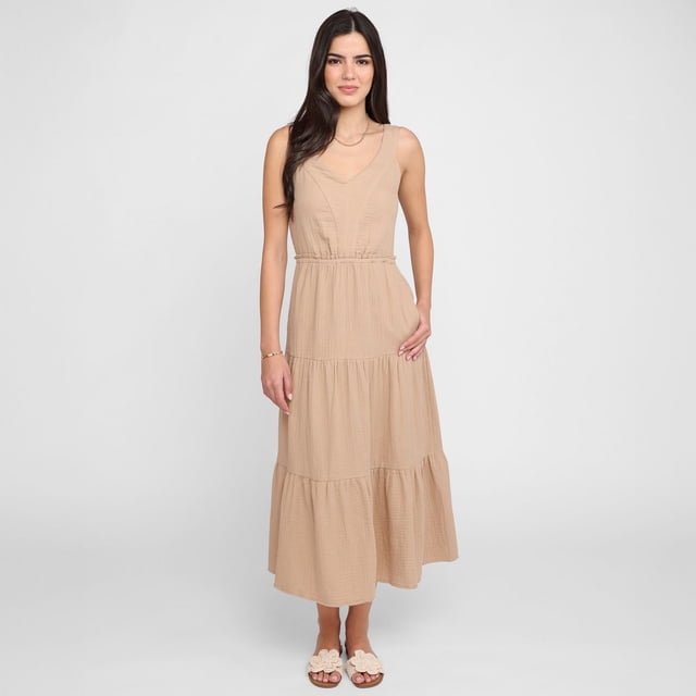 Devoted, Tiered Midi Dress, Sizes XS-XL