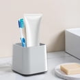 thumbnail image 4 of Toothbrush Holder Mouthwash Cup Set Bathroom Organization Countertop Storage Oral Care Accessories Durable Plastic Design In Gray Color Gray, 4 of 6