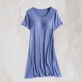 thumbnail image 1 of Qertyioot Ensembles de Détente d'Été pour Femmes, Bretelles Pyjama Grande Taille Robe de Maison Courte Robe de Pyjama avec Coussinet de Poitrine Style Mince Débardeur Intégré Couleur Demi-Manche Intégrée à Moins de 15 $, 1 of 8
