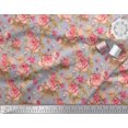 thumbnail image 2 of Soimoi polyester Crepe Fabric Check,Leaves & Rose Floral Fabric Prints By Yard 42 Inch Wide, 2 of 3