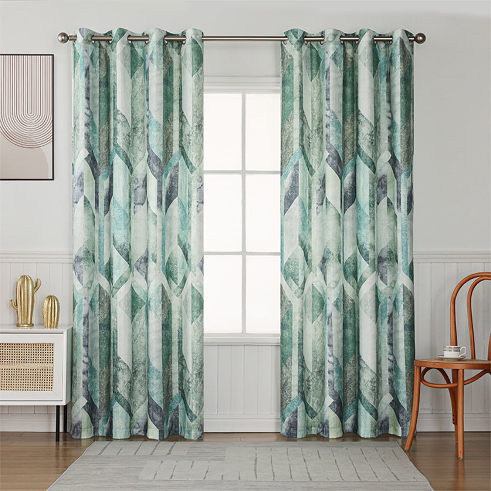 CUH Rideau Occultant Isolé Thermiquement Panneau de Rideaux à Œillets Écoénergétiques pour Chambre Vert 52 x 63 Pouces