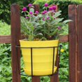 thumbnail image 2 of 4Pcs Hanging Railing Planters Flower Pot Holders Plant Iron Racks Fence Metal Potted Stand Mounted Balcony Baskets Small, 2 of 8