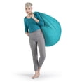 thumbnail image 3 of Fauteuil poire Gouchee Home Easy turquoise – Tissu microfibre polyester doux avec rembourrage en billes de polystyrène, adapté aux adultes et aux adolescents, siège portable pour salon ou dortoir, 3 of 7