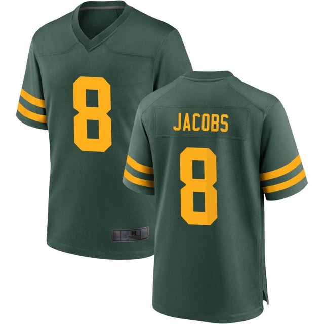 Women's Green Bay Jacobs 8 Green Alternate Stitched Game Player T-shirts, Small