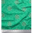 thumbnail image 1 of Soimoi Polyester Crepe Fabric Damask & Argyle Geometric Printed Fabric 1 Yard 52 Inch Wide, 1 of 3