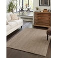 thumbnail image 1 of Aizza Trends 4 Ft Square Gray Jute Area Rug, Boho Chic Natural Jute Area Rug - Hand-Braided, Rustic Farmhouse Decor for Living Room Carpet,, 1 of 5