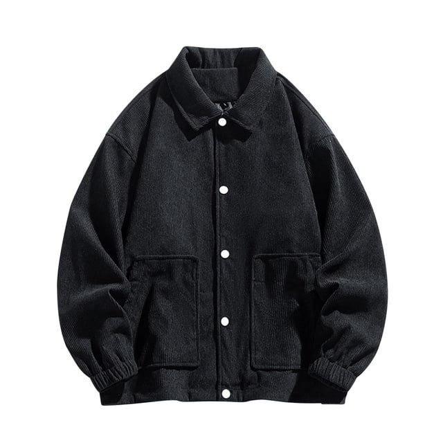 RXIRUCGD Manteau à Capuche Décontracté pour Homme, Coupe Ample, Uni, à Manches Longues, Sans Capuche, Manteaux d'Extérieur Décontractés, Noir, Taille : M