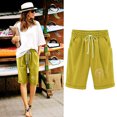 thumbnail image 2 of Plebaso Womens Casual Shorts Knee Length Rull up Printed Shorts Straight Summer Short Pants with Pockets, 2 of 3