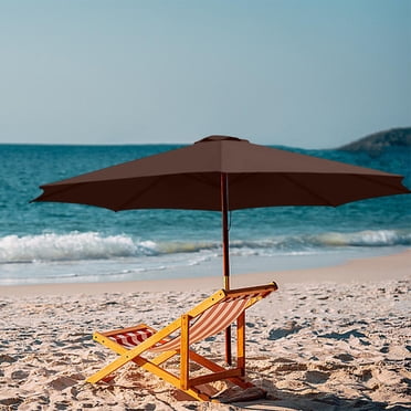 Dvkptbk Parasol de Plage 6,6 Pi, Parasol de Plage Portable d'Extérieur de Remplacement, Ensemble Supérieur avec 8 Baleines et Pare-Soleil pour Plage, Patio, Jardin, Piscine, Cour Arrière