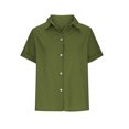 thumbnail image 4 of Yuyuzo Womens Button down Shirts Short Sleeve V Neck Tshirts Solid Color Office Work Tops Blouses, 4 of 6