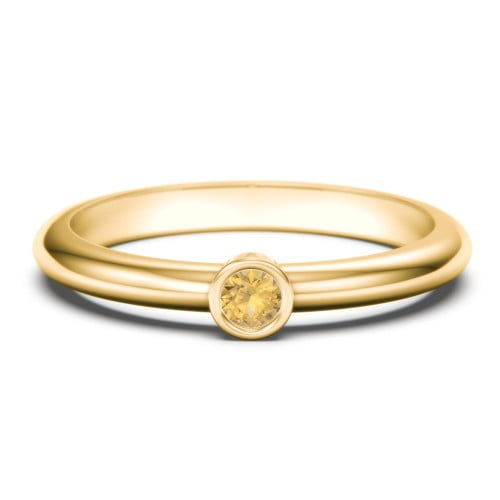 Classic Bezel Set Birthstone Ring - Citrine (November)