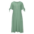 thumbnail image 4 of HXWCHs Robe d'Été Élégante à Col en V en Dentelle Découpée Robe Maxi pour Femmes Boho Été Décontractée Plage Longue avec Détails à Volants Vert P, 4 of 5