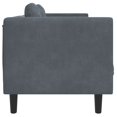 thumbnail image 3 of vidaXL Sofa avec Coussins 3 Places Velours Gris Foncé, 3 of 5