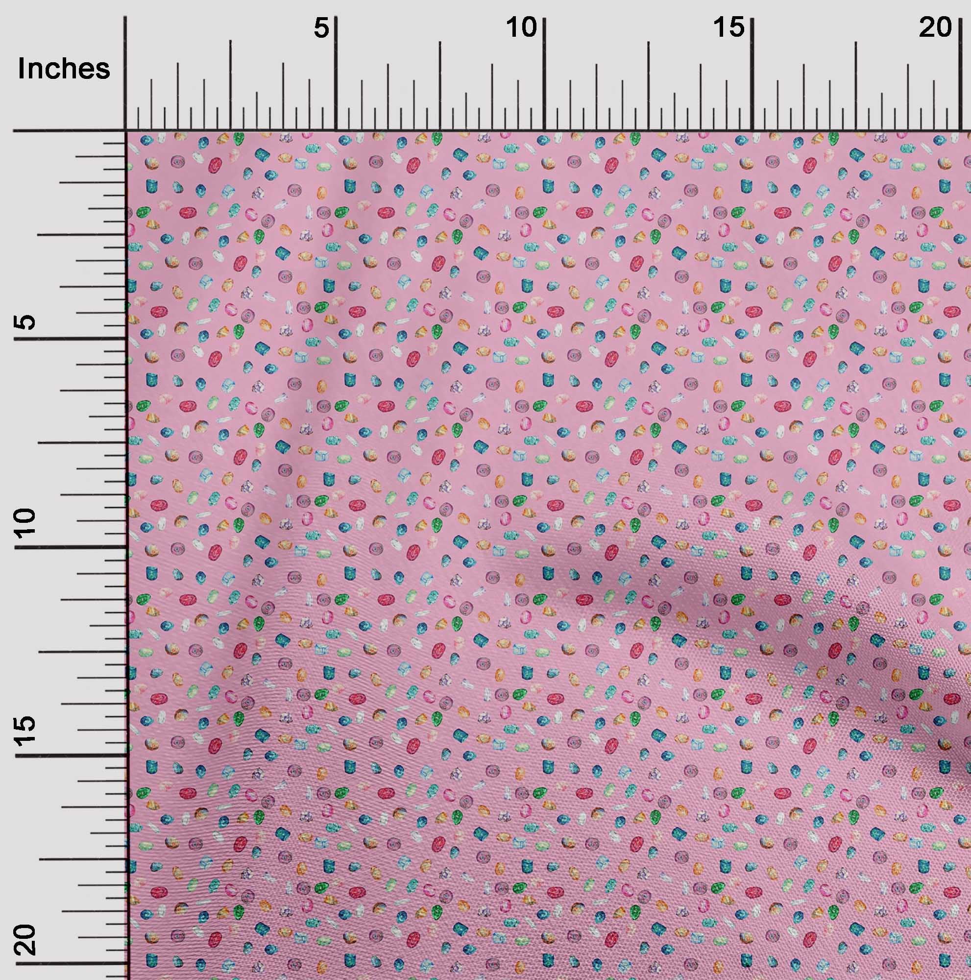 oneOone Silk Tabby Fabric Crystal & Gemstone Ocean Fabric Prints by Yard 42 Inch Wide