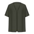 thumbnail image 4 of Women's Plus Size Cropped Cardigan Shrugs Short Sleeve Button Down Ribbed Knit Sweater Summer Kimono, 4 of 6