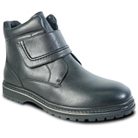 bravo! Men Waterproof Winter Boot MARK-6 Fur Lined Boot with Hook-and-Loop Closure Black.