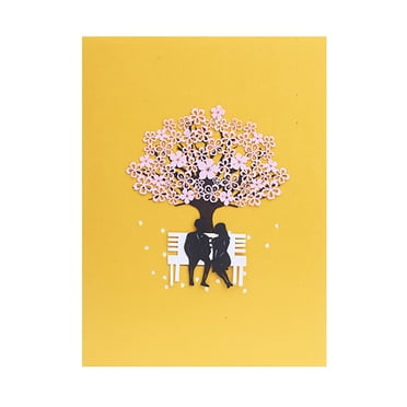 LSLJS Greeting Card Romantic Valentine's Day Paper Carving Card, Home Accessories