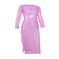 thumbnail image 4 of Robe en Maille Transparente Pailletée pour Femmes avec Strass Robes Maxi Scintillantes pour Fête Boîte de Nuit Soirée, 4 of 5
