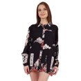 thumbnail image 1 of Inkmeso Printed Long Sleeve Oversized Shirt For WoMen's Loose Fit Button-Down Shirts Tunic, 1 of 7