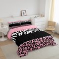 thumbnail image 3 of Erosebridal Grey Cheetah Print Comforter Sets King Size, Rustic Animals Comforters & Duvets, Zebra Room Decor, Reversible 3pcs, 3 of 7