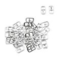 thumbnail image 1 of INSPIRE CHIC Unisex 20 Pairs Metal Leather Shoes Ornament Needle Buckle Silver Tone One Size, 1 of 6