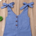 thumbnail image 4 of Baby Girls Summer Sleeveless Romper Lace-up Button Down Ruffled Jumpsuit, 4 of 9
