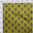 thumbnail image 2 of oneOone Polyester Lycra Fabric Leaves & Floral Block Printed Fabric 1 Yard 56 Inch Wide, 2 of 4