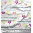 thumbnail image 1 of Soimoi Rayon Crepe Fabric Wine Glass Bar Fabric Prints By Yard 46 Inch Wide, 1 of 3