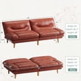 thumbnail image 3 of Homall Futon Sofa Bed with Adjustable Backrest & Five Angles Adjustable Armrests Sofa Couch for Small Spaces Living Room Office, 3 of 8