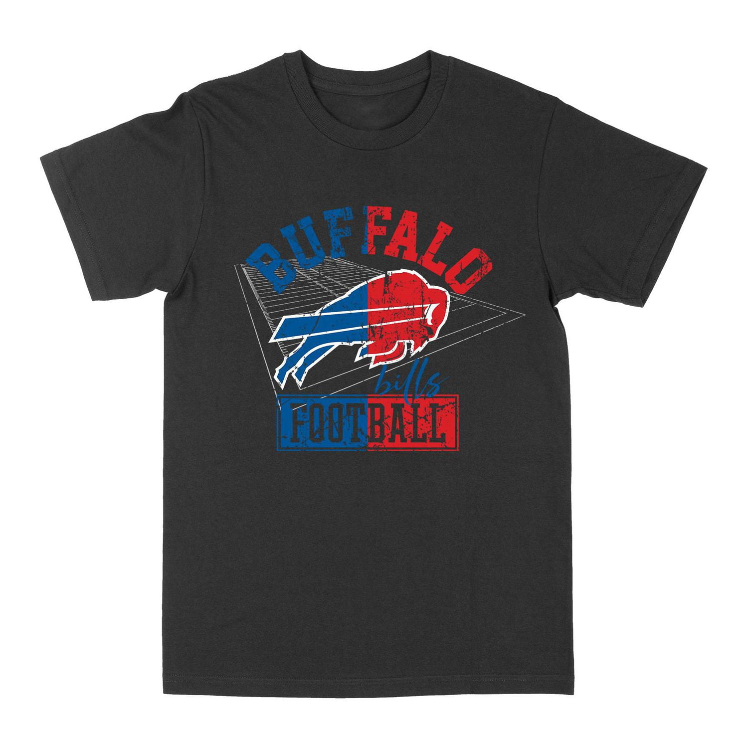 T-shirt graphique terrain divisé NFL Buffalo Bills pour hommes, noir
