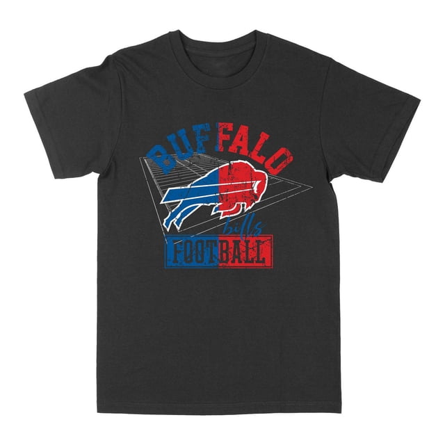 T-shirt graphique terrain divisé NFL Buffalo Bills pour hommes, noir