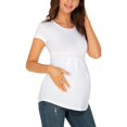 thumbnail image 2 of Vêtements de Grossesse Offres de l'Action de Grâce Liquidation Été Vêtements de Maternité pour Femmes Col Rond Manches Courtes Volants Pli Hauts de Grossesse, 2 of 5