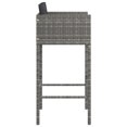 thumbnail image 3 of vidaXL Tabourets de Bar 2 Pcs avec Coussins Gris Rotin Poly, 3 of 4