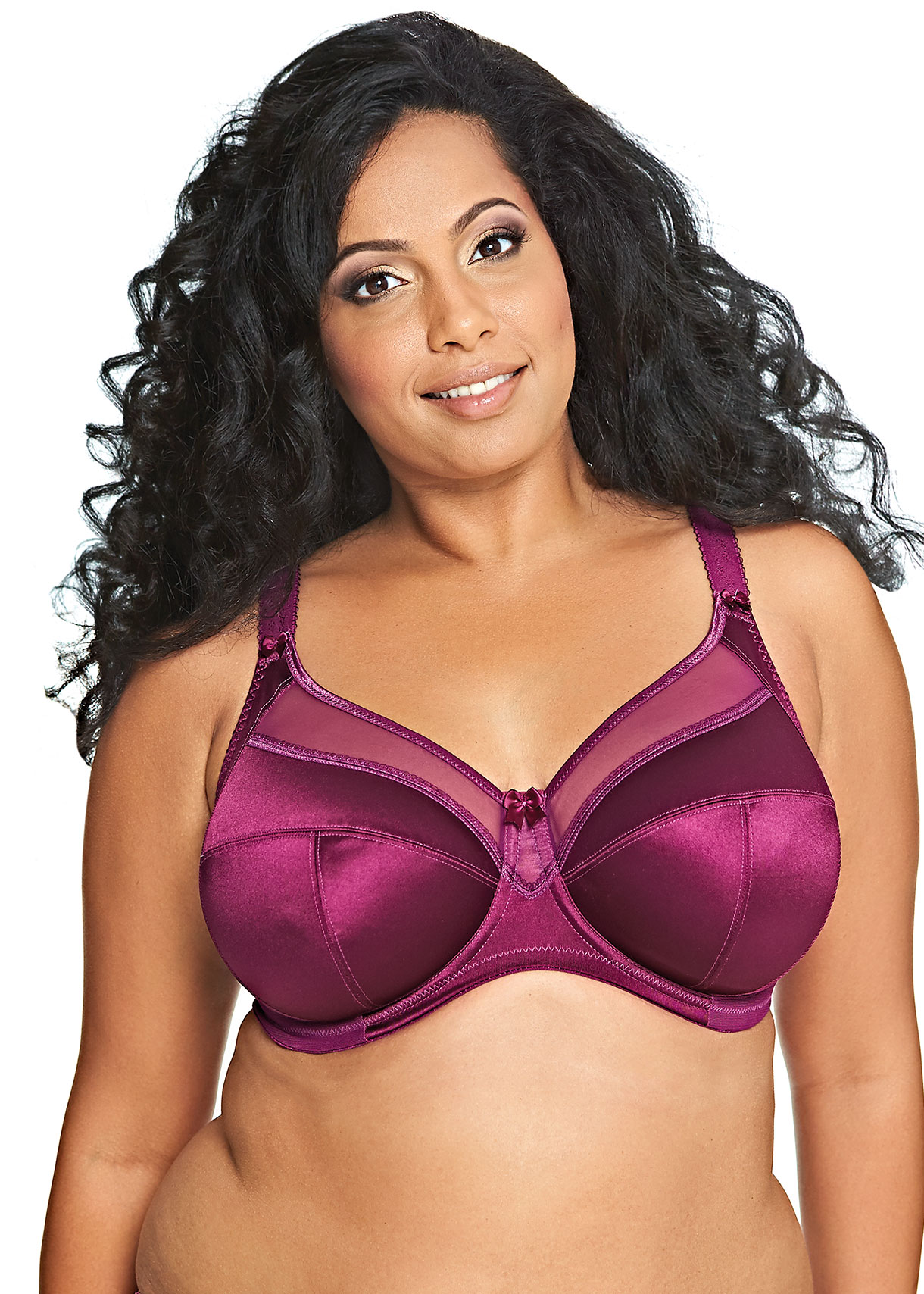 Goddess Womens Keira Plus-size Banded Underwire Bra, 42H, Plum