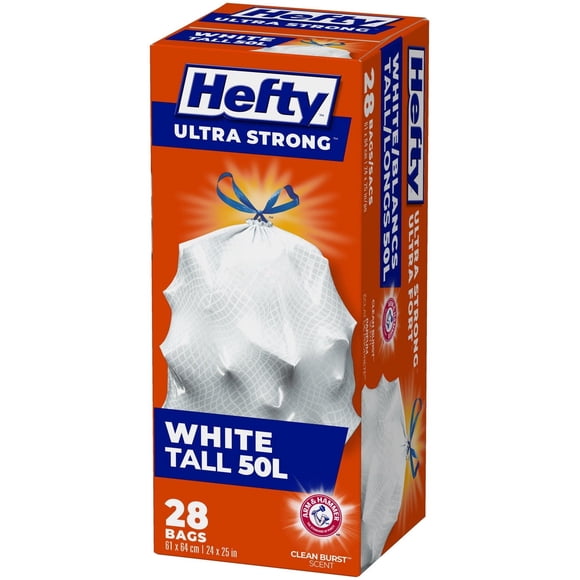 Hefty Garbage Bags Drawstring 28 Bags