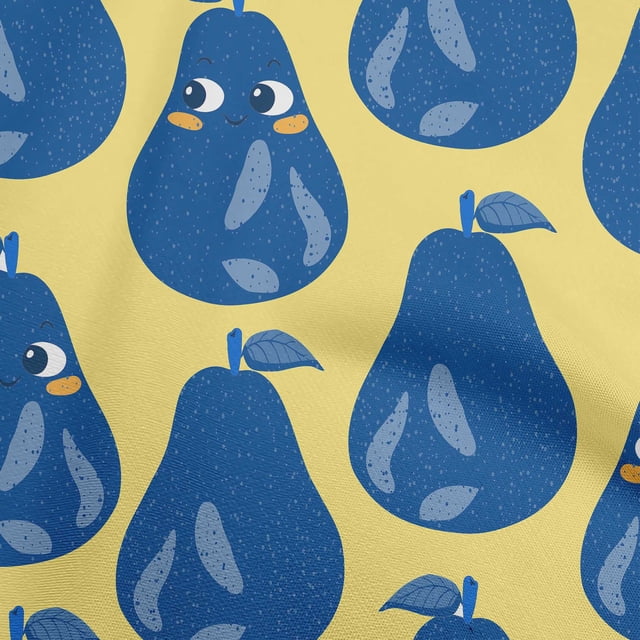 oneOone Velvet Blue Fabric Fruits Sewing Material Print Fabric By The Yard 58 Inch Wide