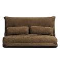 thumbnail image 1 of Gymax Canapé-Lit de Sol à 6 Positions Réglables, Sofa Lounge avec 2 Oreillers, Café, 1 of 10