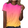 thumbnail image 2 of Hauts à Imprimé Mode pour Femmes, Manches Courtes, Blouse Ample, T-Shirt à Col Rond, Hauts, 2 of 6